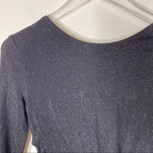 Do & Be Black Glitter Long Sleeve Knotted Dress SM - Picture 4 of 8